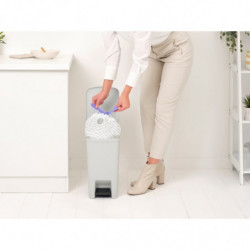 Coș cu pedală Brabantia StepUp 1008480, 16 L, Materiale ecologice, Deschidere mare, Gri deschis