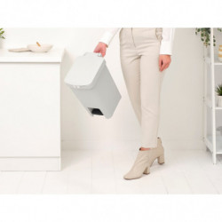 Coș cu pedală Brabantia StepUp 1008480, 16 L, Materiale ecologice, Deschidere mare, Gri deschis