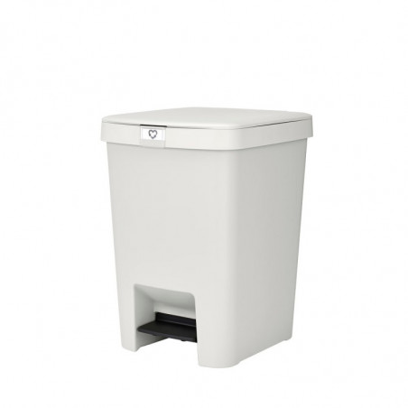 Coș cu pedală Brabantia StepUp 1008483, 25 L, Materiale ecologice, Deschidere mare, Gri deschis