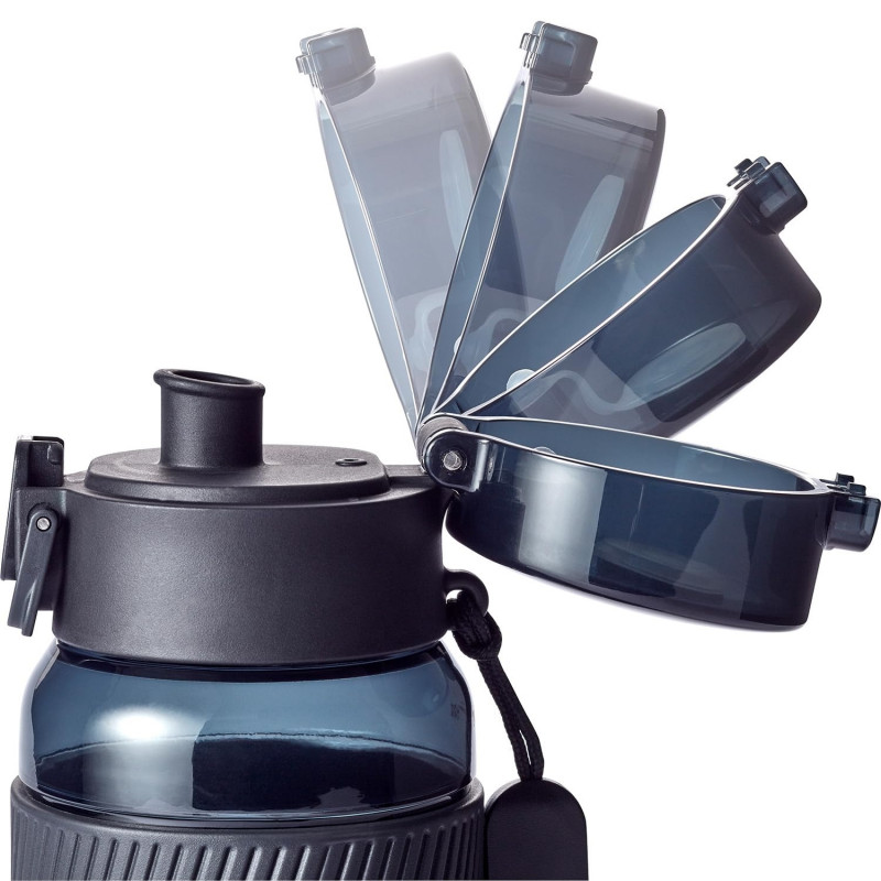 Sticla pentru apa Zwilling 1024176, 680 ml, Tritan, Rezistenta la impact si varsare, Filtru fructe, Fara BPA, Negru