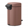 Cos de gunoi cu pedala Brabantia NewIcon 1008837, 3 L, Inchidere lina, Baza antiderapanta, Finisaj satinat, Maro
