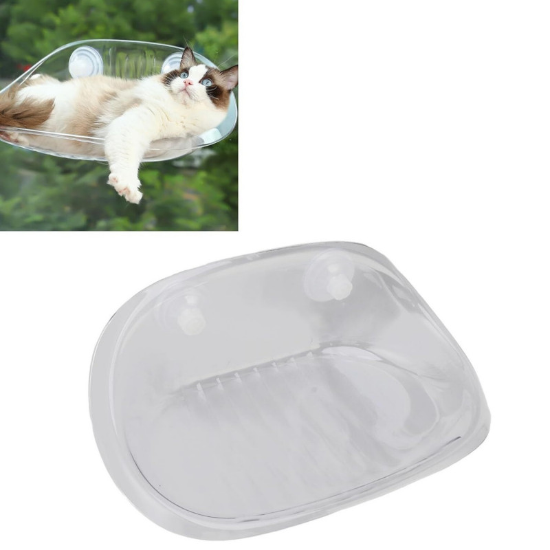 Hamac pentru pisici CATNEST 9172, Cu ventuze, Suspendat, Pana la 10 kg, Transparent