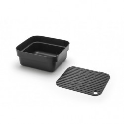 Vas de spălare și scurgere Brabantia 1003315, 16.1 x 37.4 x 34.4 cm, Sigur pentru vase cu strat antiaderent, Gri închis
