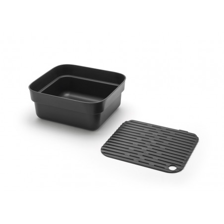Vas de spălare și scurgere Brabantia 1003315, 16.1 x 37.4 x 34.4 cm, Sigur pentru vase cu strat antiaderent, Gri închis