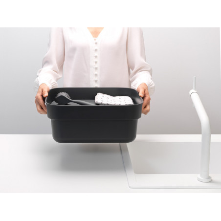 Vas de spălare și scurgere Brabantia 1003315, 16.1 x 37.4 x 34.4 cm, Sigur pentru vase cu strat antiaderent, Gri închis