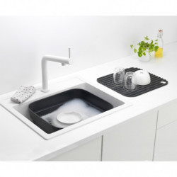 Vas de spălare și scurgere Brabantia 1003315, 16.1 x 37.4 x 34.4 cm, Sigur pentru vase cu strat antiaderent, Gri închis