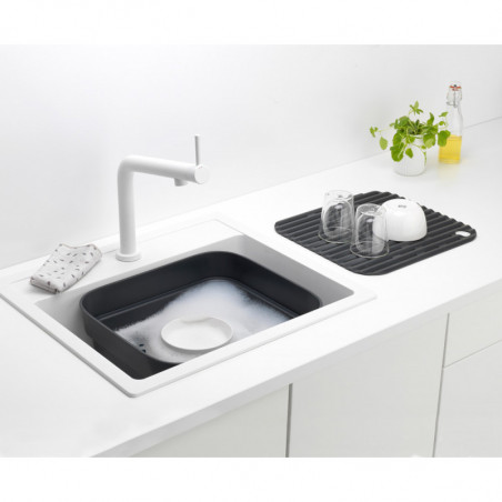 Vas de spălare și scurgere Brabantia 1003315, 16.1 x 37.4 x 34.4 cm, Sigur pentru vase cu strat antiaderent, Gri închis