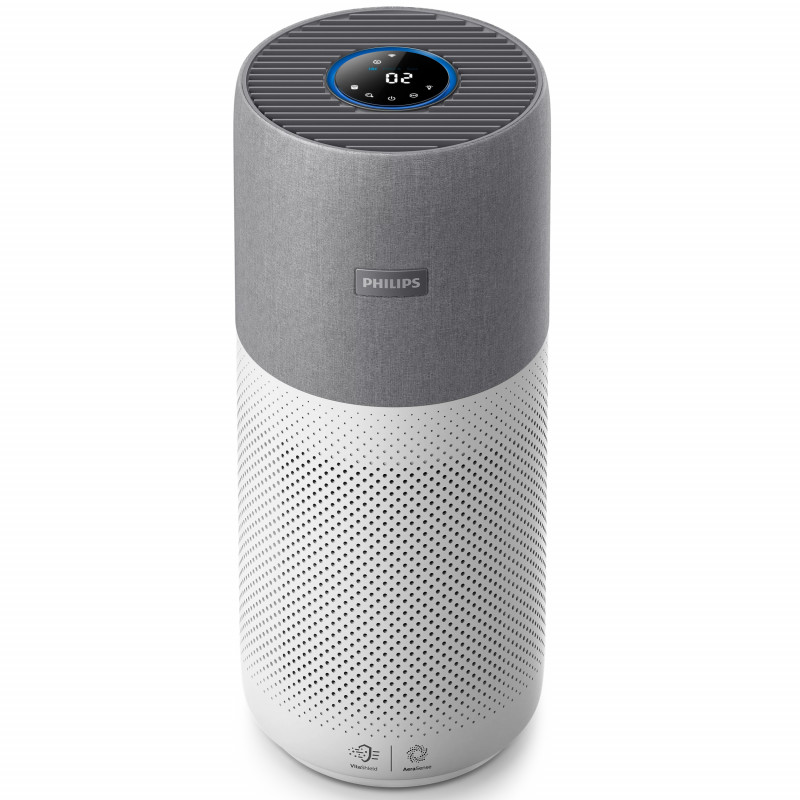 Purificator de aer Philips AC3033/10, SMART, Wi-Fi, 55W, pentru până la 135 m2, HEPA, senzori inteligenți, alb/gri