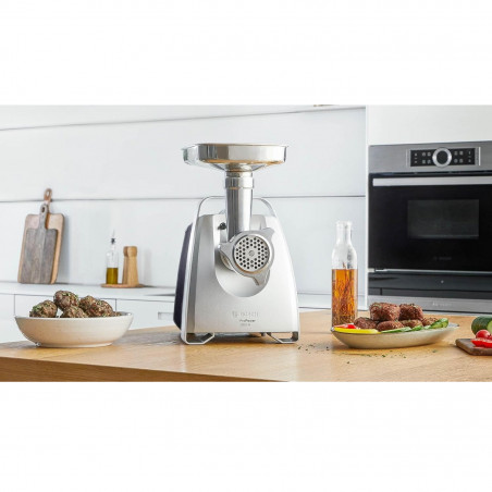 Mașină de tocat carne Bosch MFW68660, 2200W, atașament pentru roșii și cârnați, invers, 4,3 kg/min, Inox