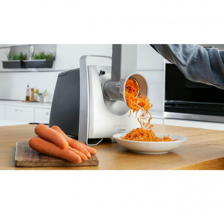 Mașină de tocat carne Bosch MFW68660, 2200W, atașament pentru roșii și cârnați, invers, 4,3 kg/min, Inox