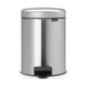 Cos de gunoi cu pedala Brabantia NewIcon 649011, 5 L, Inchidere lina, Baza antiderapanta, Inox