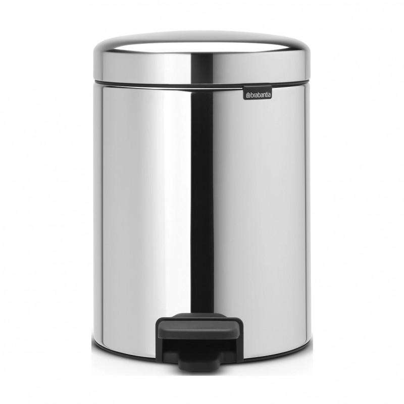 Cos de gunoi cu pedala Brabantia NewIcon 649010, 5 L, Inchidere lina, Baza anti-derapanta, Inox