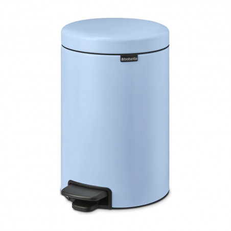 Cos de gunoi cu pedala Brabantia NewIcon 1005532, 12 L, Inchidere lina, Baza antiderapanta, Albastru deschis