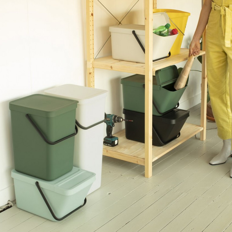 Cos depozitare Brabantia Sort&Go 1006312, 20 L, 22,5x45x28 cm, Stivuibil, Plastic, Gri