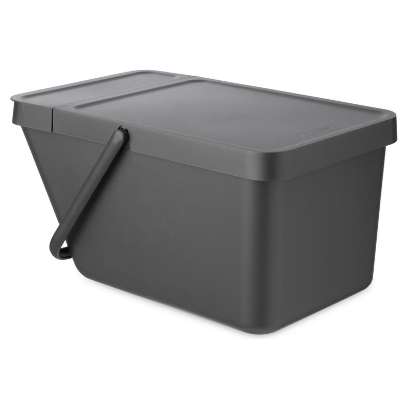 Cos depozitare sau reciclare Brabantia Sort&Go 1006310, 20 L, 22,5x45x28 cm, Stivuibil, Plastic, Gri închis
