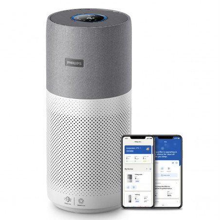 Purificator de aer Philips AC3033/10, SMART, Wi-Fi, 55W, pentru până la 135 m2, HEPA, senzori inteligenți, alb/gri