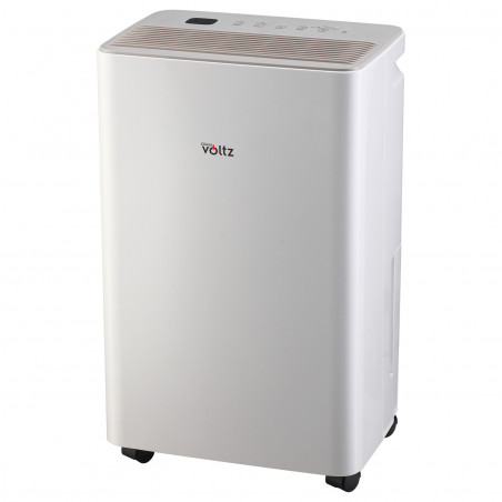 Dezumidificator Oliver Voltz OV51763A, Pana la 45 m², 150 m³/h, 1.8 L, 12 L/zi, Afisaj LED, Timer, Ionizator, Alb