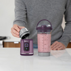 Blender portabil Ninja BC151EUPR, 530 ml, 6 lame otel, Zdrobire gheata, Pana la 10 cicluri, Fara BPA, USB-C, Violet