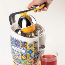 Presă pentru citrice Ariete Positano JUICER 0413/0P, 85W, Corp metalic, Funcționare silențioasă, 2 atașamente, Alb/galben