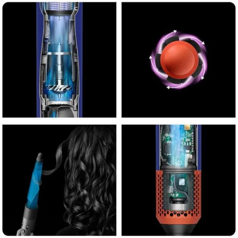 Uscator pentru par Dyson HS08 Airwrap T1/T2 CePa/Tz, 1300W, 13.5 l/s, Ionizare, 3 viteze, 3 temperaturi, Bluetooth, Multicolor