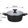 Set oale si tigai Klausberg KB 7831, 12 h, Aluminiu turnat, Acoperire din marmura, Inductie, Negru
