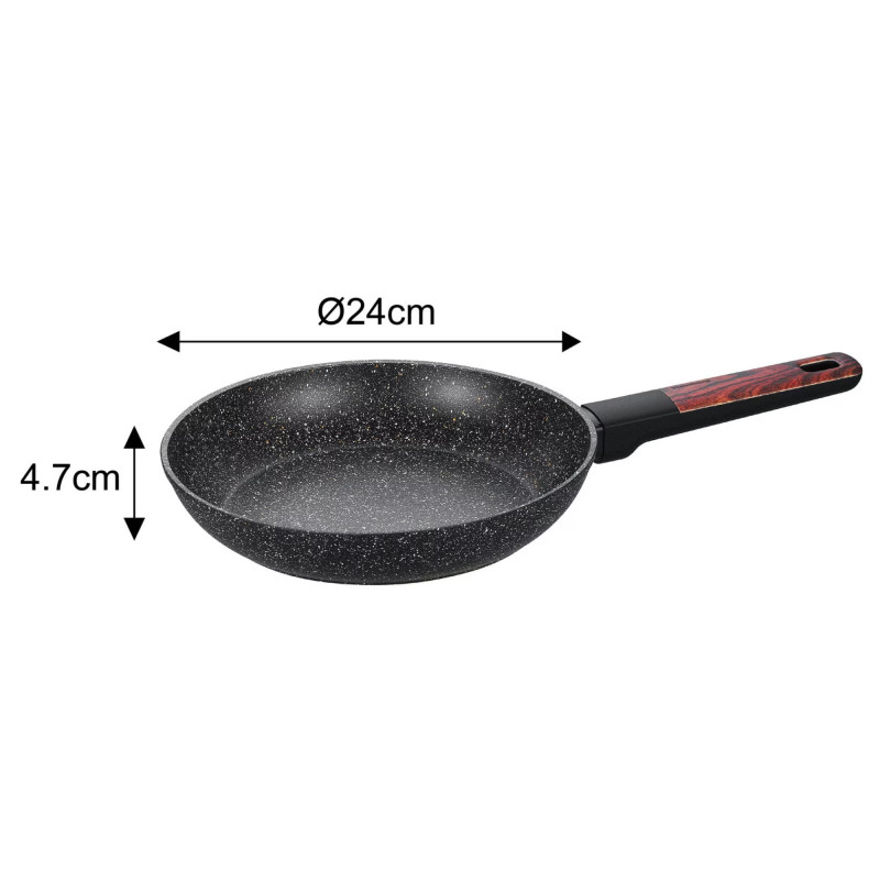 Set oale si tigai Klausberg KB 7831, 12 h, Aluminiu turnat, Acoperire din marmura, Inductie, Negru