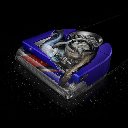 Aspirator robot Aspirator Dyson 360, 65 AW, 22000 Pa, 110000 rpm, 4 moduri, Navigare vizuală 360°, Hyperdymium, Profil redus, Albastru/Nickel