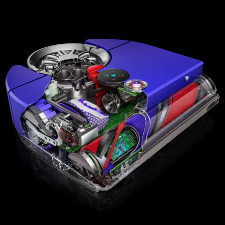 Aspirator robot Aspirator Dyson 360, 65 AW, 22000 Pa, 110000 rpm, 4 moduri, Navigare vizuală 360°, Hyperdymium, Profil redus, Albastru/Nickel