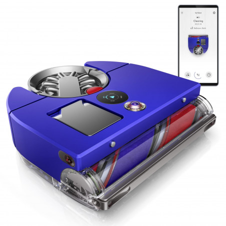 Aspirator robot Aspirator Dyson 360, 65 AW, 22000 Pa, 110000 rpm, 4 moduri, Navigare vizuală 360°, Hyperdymium, Profil redus, Albastru/Nickel