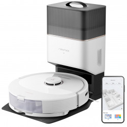 Robot aspirator Roborock Q8 max+ Q8MP02-00, 59W, Wi-Fi, Control vocal, 5500 Pa, Curatare uscata si umeda, Autonomie pana la 240 min, Alb/Negru