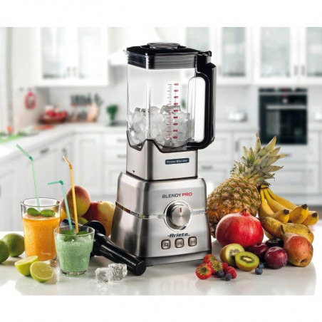 Blender Ariete BLENDY PRO 0577, 2000W, 6 lame din otel, 2 L, 32000 rpm, 6 viteze + pulse, 3 programe, Argintiu