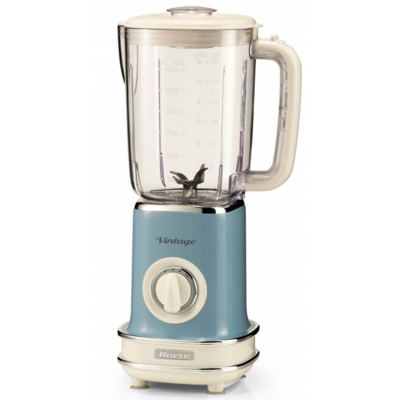 Blender Ariete VINTAGE 0568/15, 500W, 1.5 L, 2 viteze + pulse, Zdrobire gheata, Albastru