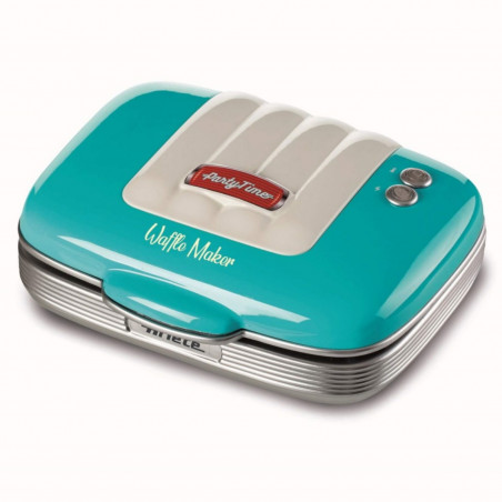 Aparat preparare vafe/gofre Ariete PARTY TIME 1973/01, 700W, Acoperire neaderenta, 2 placi, Blocare, Turcoaz