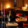 Cuptor electric pentru pizza Ariete "Pizza in 4 minute" 0909/10, 1200W, 32 cm, Pana la 400°C, 5 trepte, Placa de piatra, Acoperire antiaderenta, Rosu