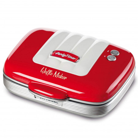 Aparat preparare vafe/gofre Ariete PARTY TIME 1973/00, 700W, Acoperire neaderenta, 2 placi, Blocare, Rosu