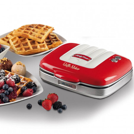 Aparat preparare vafe/gofre Ariete PARTY TIME 1973/00, 700W, Acoperire neaderenta, 2 placi, Blocare, Rosu