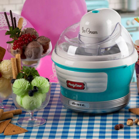 Aparat preparare inghetata Ariete PARTY TIME 0643/01, 12W, 1.5 L, 30 min, Bol mobil, Turcoaz