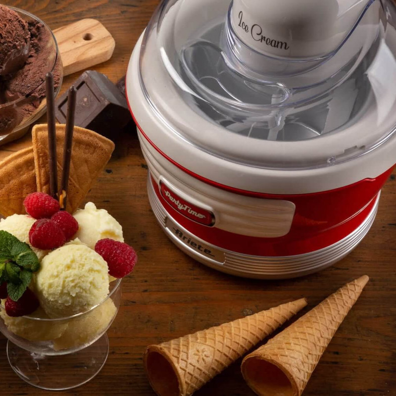 Aparat preparare inghetata Ariete PARTY TIME 0643/00, 12W, 1.5 L, 30 min, Bol mobil, Rosu