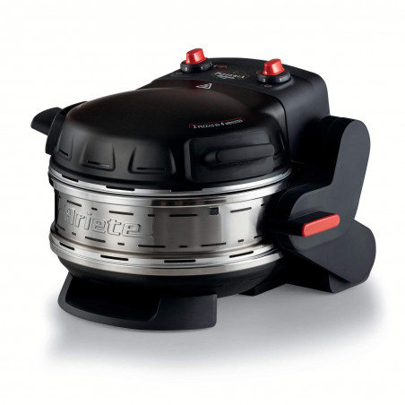 Cuptor dublu pentru pizza Ariete PIZZERIA 0927/01, 2300W, 32 cm, 2 termostate pana la 400°C, 5 trepte, 2 placi de piatra, Acoperire neaderenta, Negru