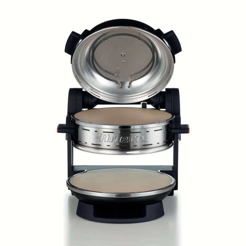 Cuptor dublu pentru pizza Ariete PIZZERIA 0927/01, 2300W, 32 cm, 2 termostate pana la 400°C, 5 trepte, 2 placi de piatra, Acoperire neaderenta, Negru