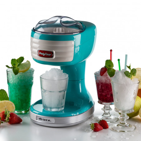Zdrobitor de gheata Ariete PARTY TIME Scrubber 0076/01, 30W, Lame din otel inoxidabil, Cos detasabil, Capac de siguranta, Turcoaz