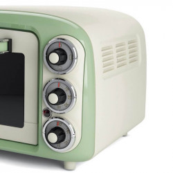Cuptor electric Ariete VINTAGE 0979/04, 1380 W, 18 L, 3 moduri, Pana la 230°C, Geam dublu, Timer, Alb/Verde