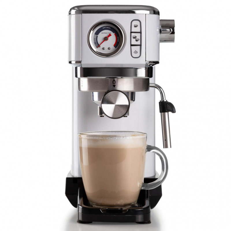 Espressor manual Ariete ESPRESSO SLIM MODERNA 1381/14, 1300W, 15 bar, 1.1 L, Cafea macinata si doze ESE, Alb
