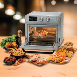 Friteuza cuptor cu aer cald Ariete 4629/11, 1700W, 25 L, 15 programe, Pana la 230°C, Afisaj digital, Cos rotativ, Inox
