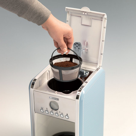Cafetiera Ariete VINTAGE AMERICANO 1342/05, 960W, 2.1 L, Timer, Programare, Pauza, Sistem anti-picurare, Albastru