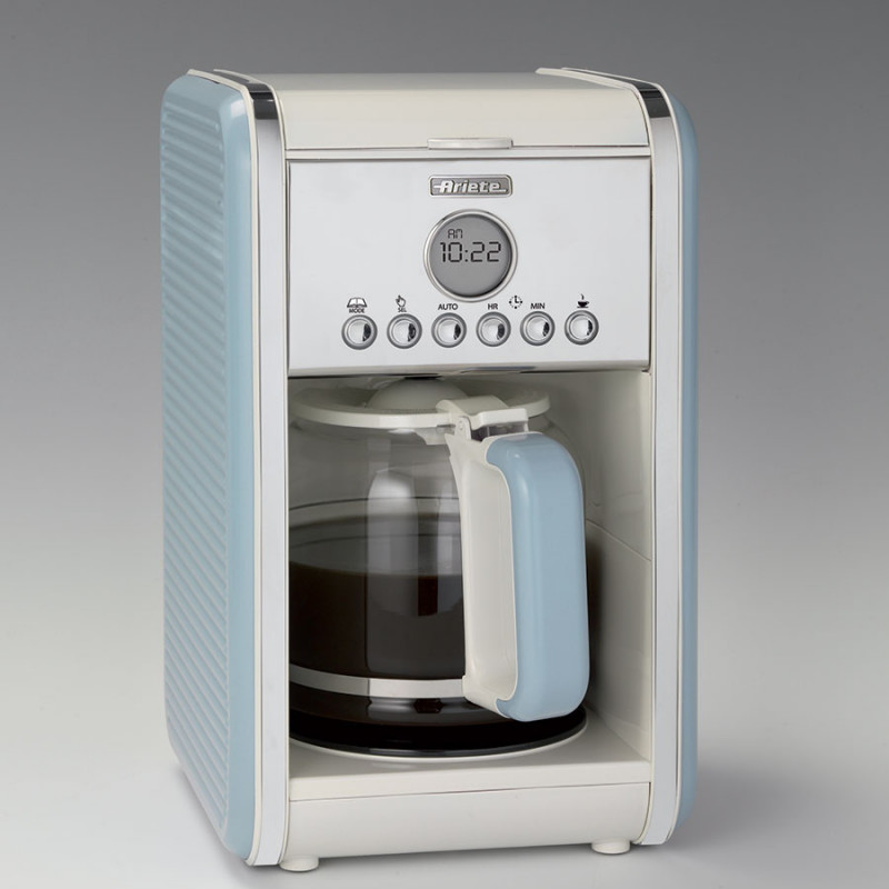 Cafetiera Ariete VINTAGE AMERICANO 1342/05, 960W, 2.1 L, Timer, Programare, Pauza, Sistem anti-picurare, Albastru