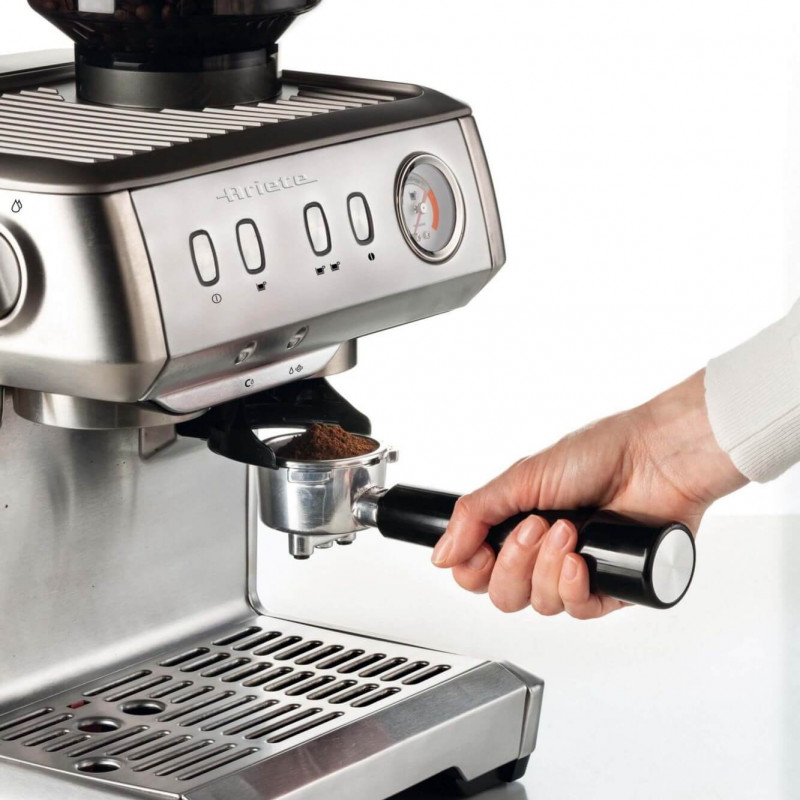 Espressor Ariete ESPRESSO METAL 1313/10, 1600W, 15 bar, 2 L, Cafea boabe, macinata si doze E.S.E, Manometru, Inox