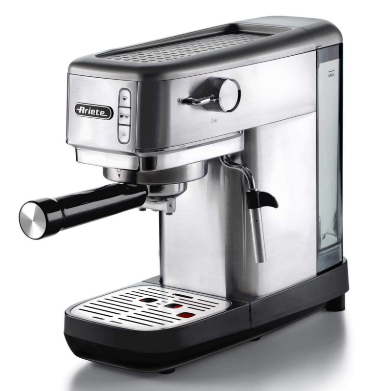 Espressor manual Ariete ESPRESSO METAL SLIM 1380/10, 1300W, 15 bar, 1.1 L, Lungimea cafelei personalizabila, Cafea macinasa si doze ESE, Inox