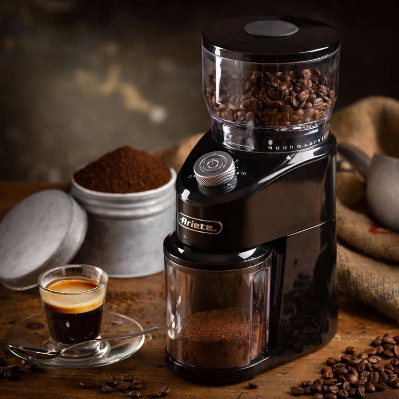 Rasnita electrica pentru macinat cafea Ariete COFFEE GRINDER 3023/00, 200W, 200 g, 14 nivele de macinare, 2-12 cesti, Negru
