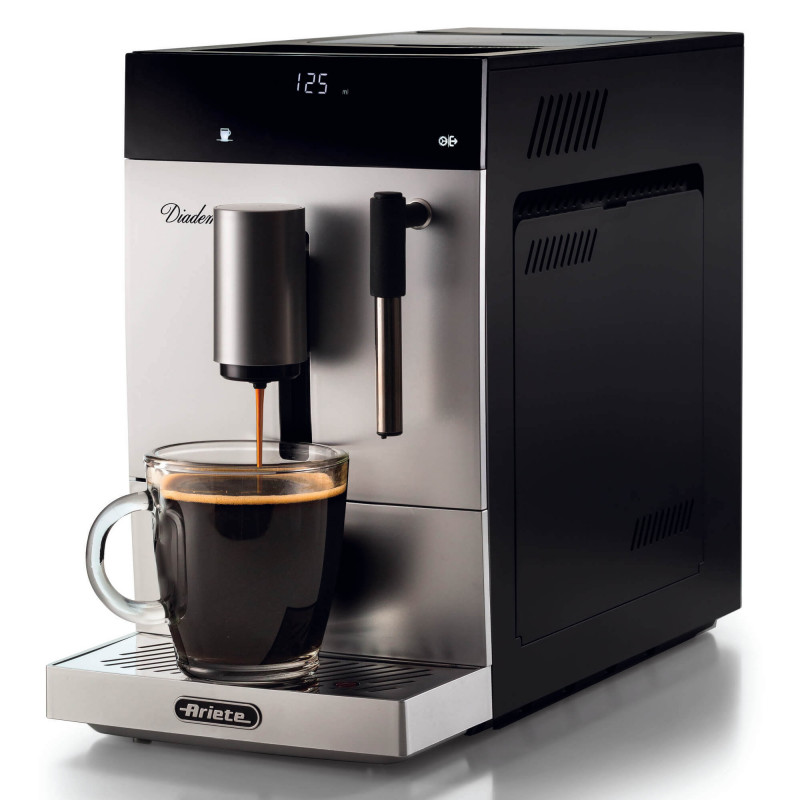 Espressor automat Ariete Diadema Automatica 1452/01, 1350W, 19 bar, 1,5 L, Rasnita incorporata, Afisaj tactil, Cafea boabe, Spumare lapte, Argintiu